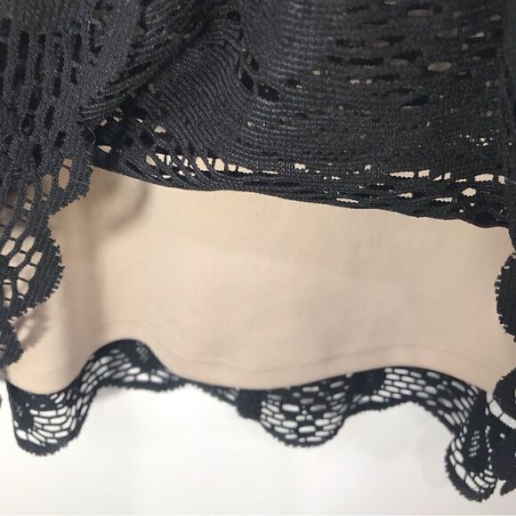 Sangria Black Lace Overlay Beaded Short Sleeve Sheath Dress - Picture 12 of 16